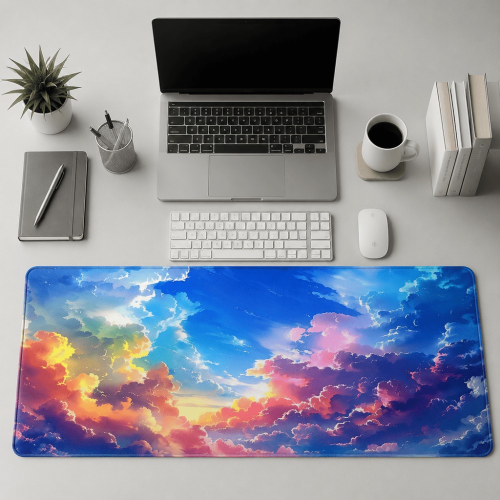 Laptop Accessories Officeworks - Bunter Sonnenuntergang-Wolkenhimmel-Druck, geeignet für Tastatur- und