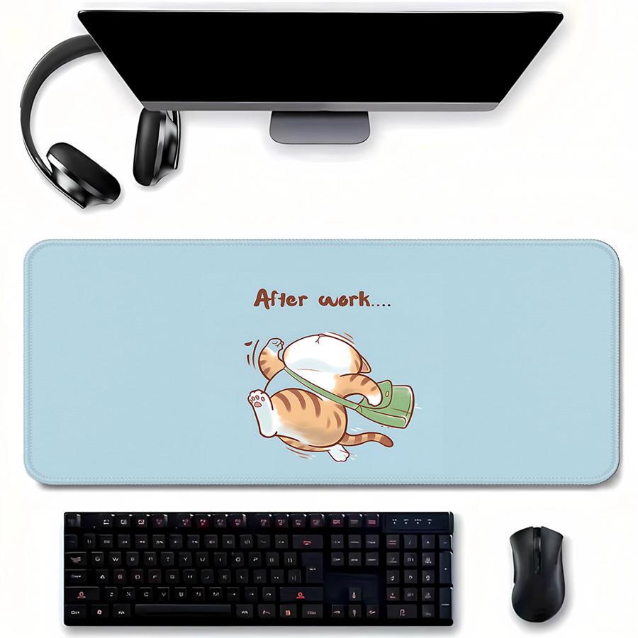 Laptop Accessories Officeworks - Work Cat Art wasserdichtes Mauspad, Tastatur-Mauspad,