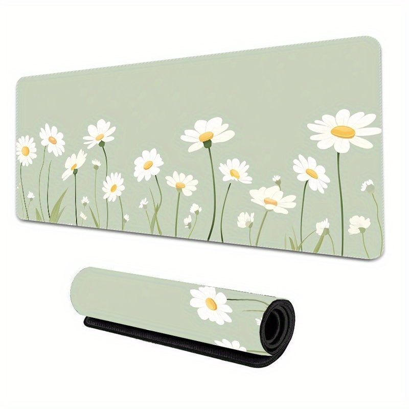 Laptop Accessories Officeworks - Großes Tastatur-Mauspad mit grünen Blumen für