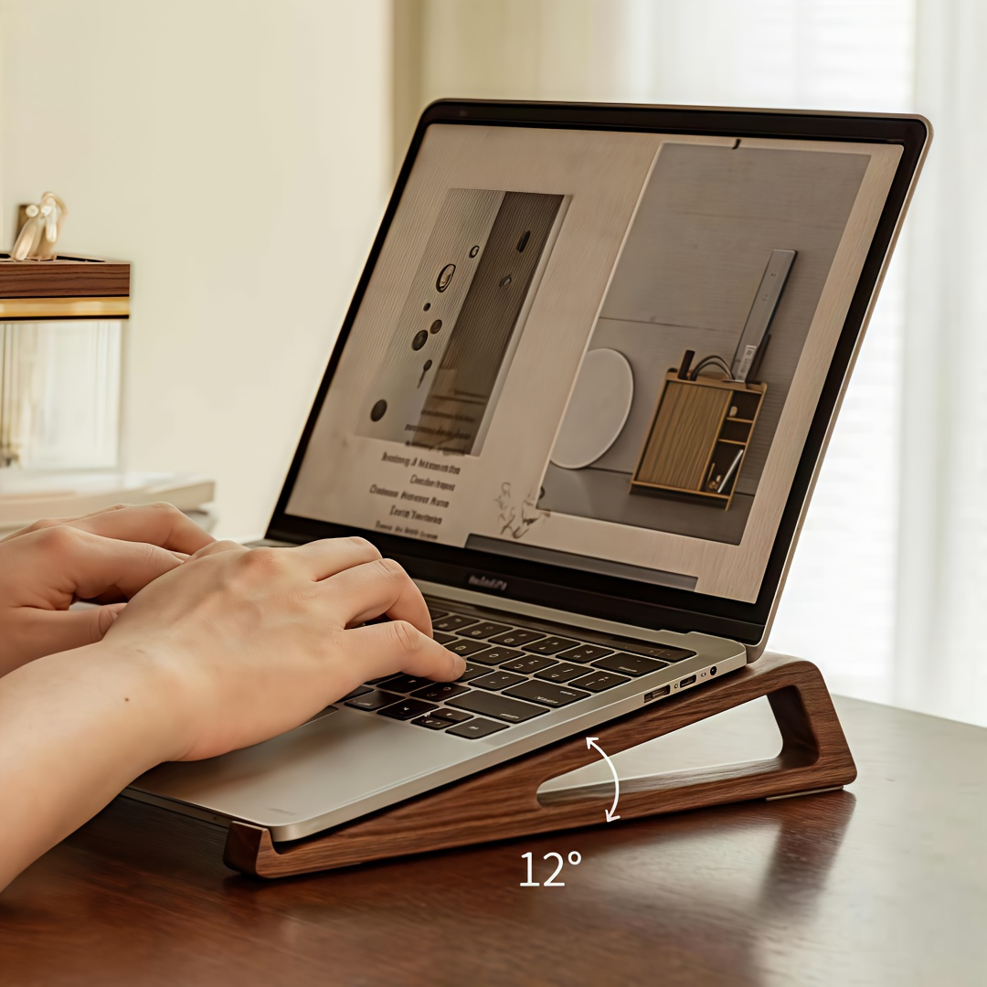 Laptop Accessories All In One - Tragbarer, faltbarer Laptop-Ständer aus Holz –