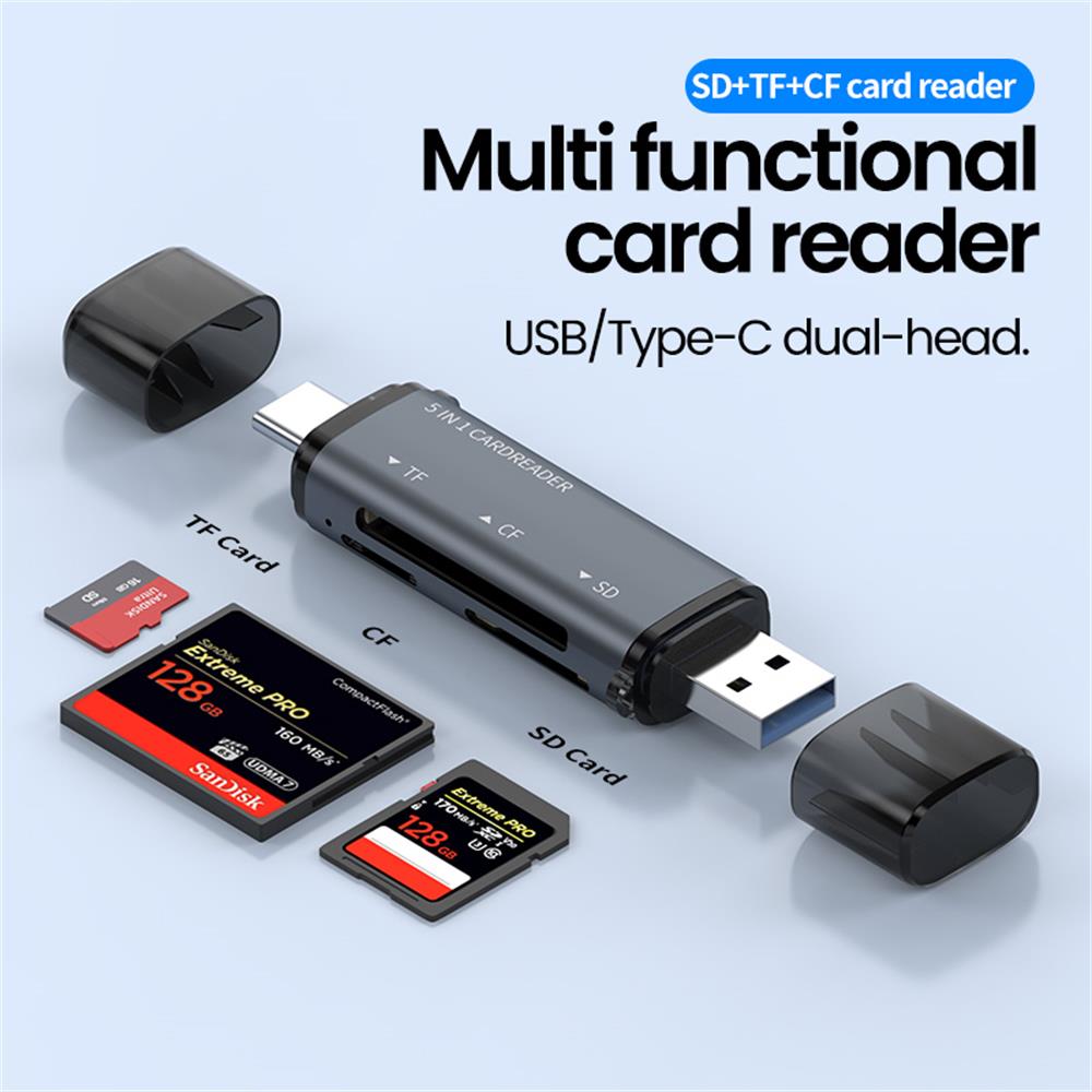 Laptop Accessories For Programmers - 5 IN 1 USB-Kartenleser Typ C