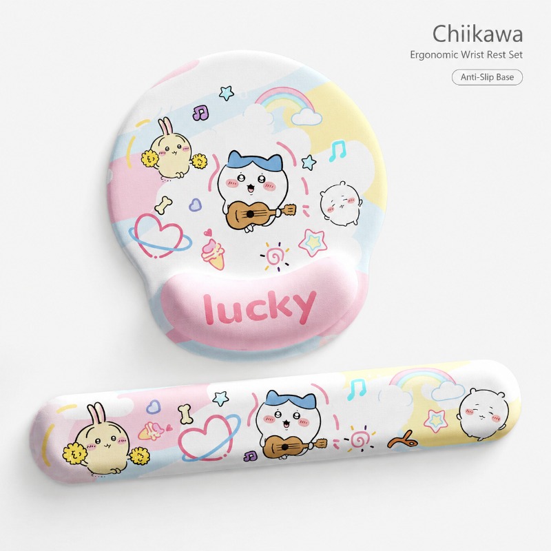 Keyboard Laptop Accessories - Niedliches Chiikawa Ergonomisches Mauspad mit Handgelenkauflage,