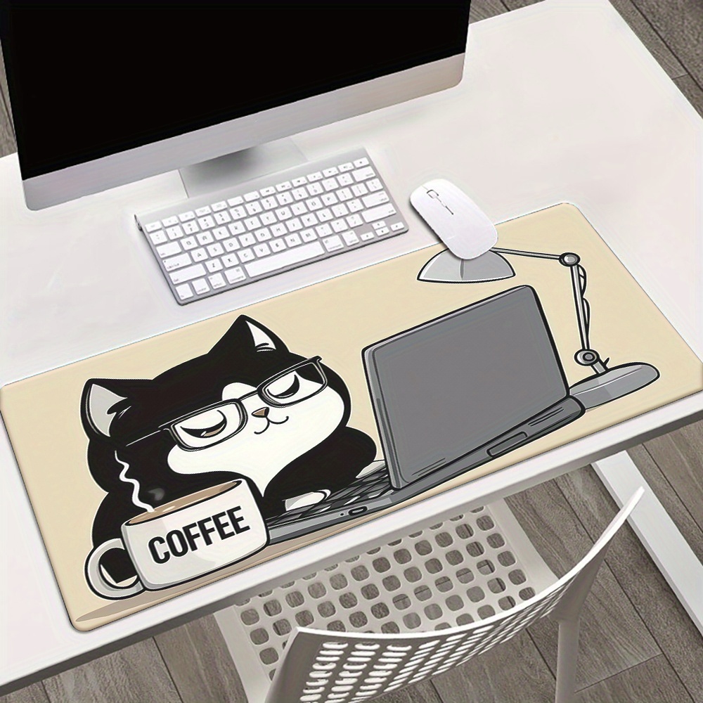 Laptop Accessories Officeworks - Niedliche Kaffeekatze, die am Laptop arbeitet,