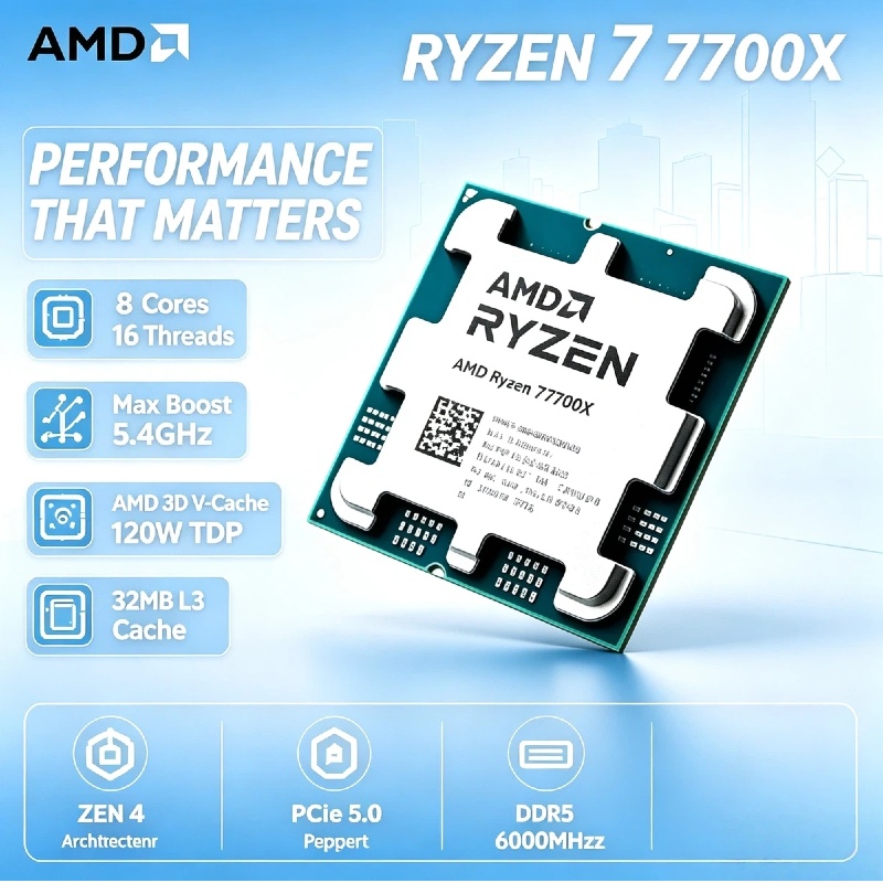 Amd Cpu Ryzen 7 - AMD Ryzen 7 7700X 5NM Hochleistungs-Gaming-Chip