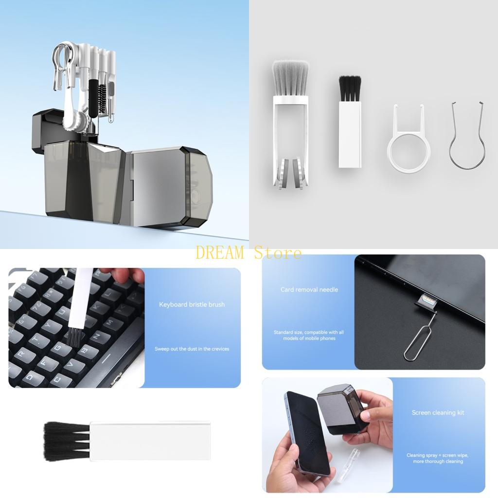 Laptop Accessories Best - Professionelles 17-teiliges Elektronik-Reinigungsset mit Bürsten, kratzfestem