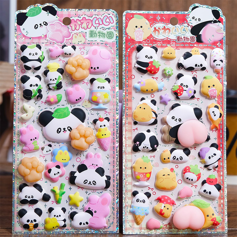 Laptop Editing Accessories - Niedliche Panda-Küken 3D Puffy Pfirsich-Po Aufkleber