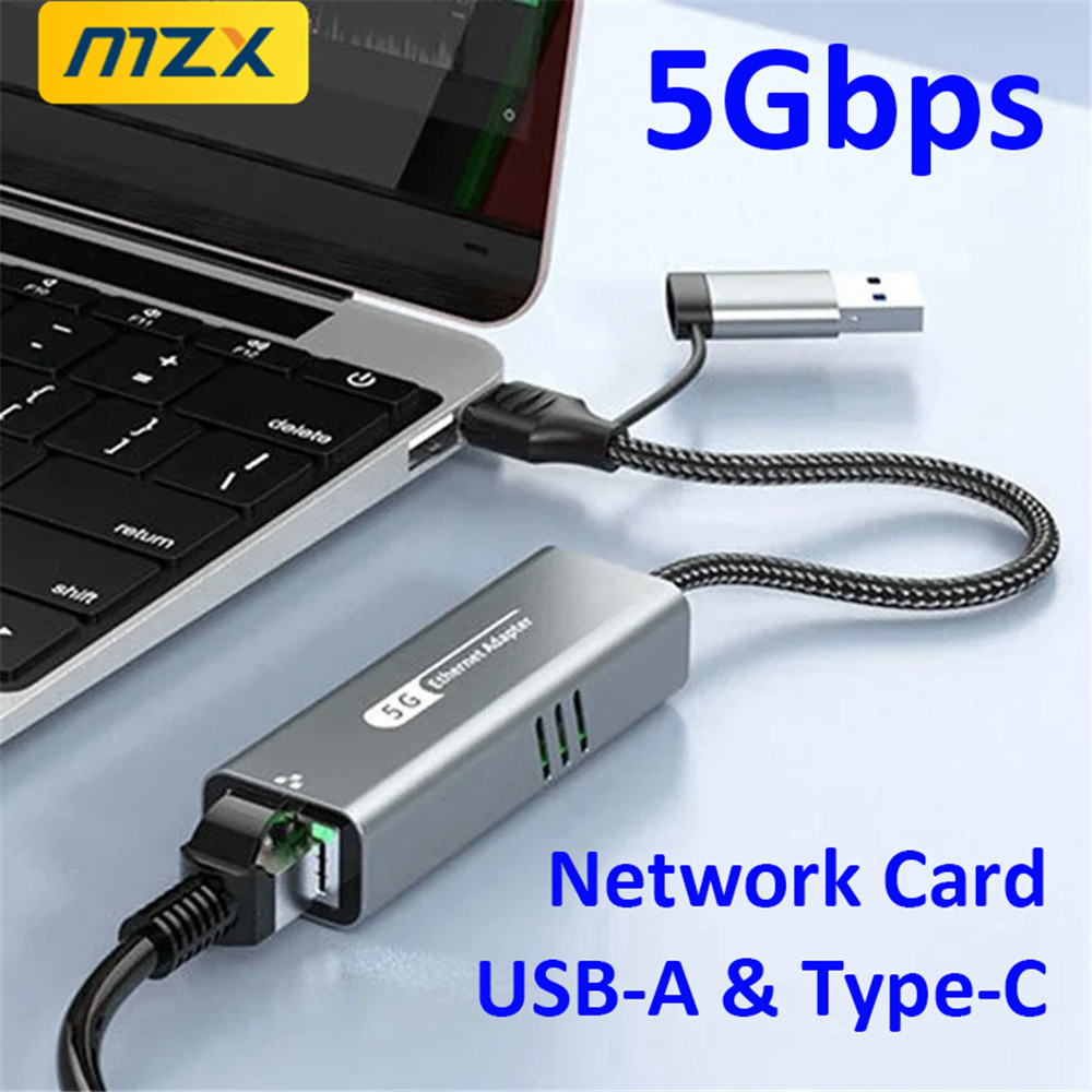 Laptop Accessories For Programmers - MZX 5000Mbps 5G Netzwerkkarte USB A