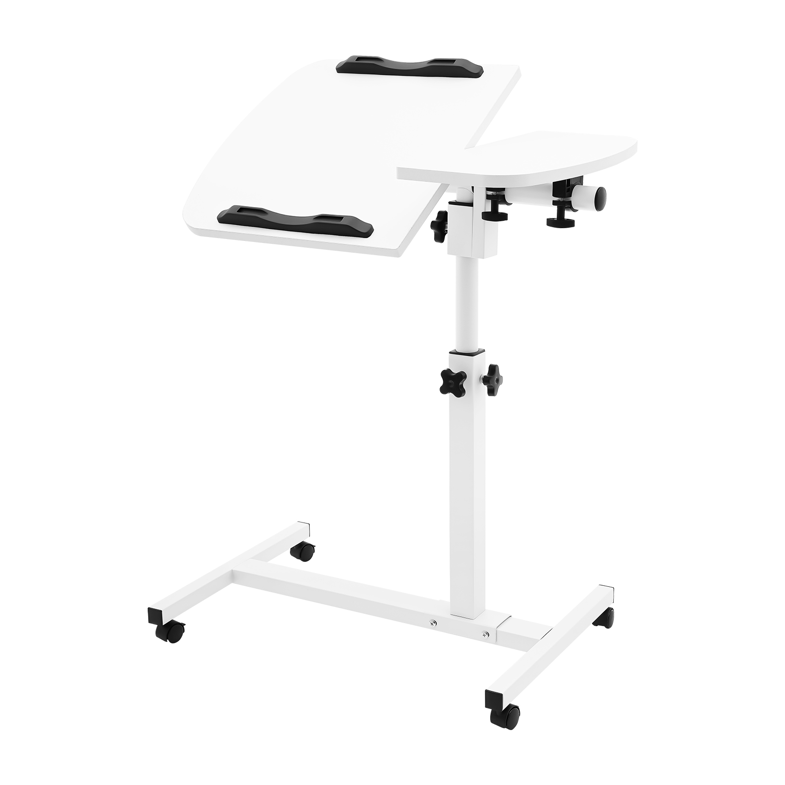 Laptop Accessories Officeworks - Verstellbarer Rollbarer Laptop-Tischständer, Weißes MDF Kohlenstoffstahl